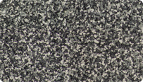 Farbmuster zum WARCO Farbdesign Grauer Granit für natürlich anmutende Oberflächen aus voll durchgefärbtem EPDM-Gummigranulat.