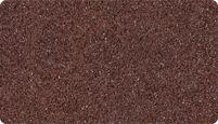 Farbmuster zum WARCO Farbton schokobraun für monochrome Oberflächen aus schwarzem SBR-Gummigranulat und schokobraun eingefärbtem Bindemittel.