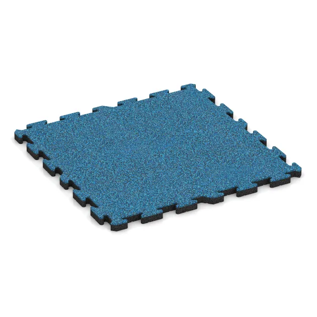 Speelplaats vloeren von WARCO im Farbdesign Atlantisch mit den Abmessungen 1000 x 1000 x 40 mm. Produktfoto von Artikel 3388 in der Aufsicht von schräg vorne.