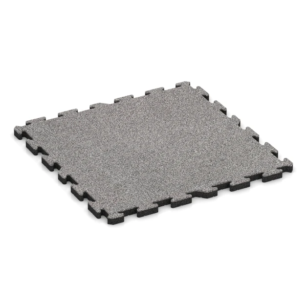 Fitness Vloerbeschermingsmat HD von WARCO im Farbdesign Grijs melange mit den Abmessungen 100 x 100 x 4 cm | 1,00 m². Produktfoto von Artikel 4584 in der Aufsicht von schräg vorne.