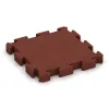 Rubberen straattegels von WARCO im Farbdesign Baksteenrood mit den Abmessungen 500 x 500 x 60 mm. Produktfoto von Artikel 3187 in der Aufsicht von schräg vorne.