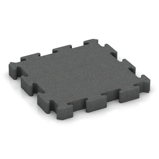 Rubberen straattegels von WARCO im Farbdesign Leigrijs mit den Abmessungen 500 x 500 x 60 mm. Produktfoto von Artikel 3189 in der Aufsicht von schräg vorne.