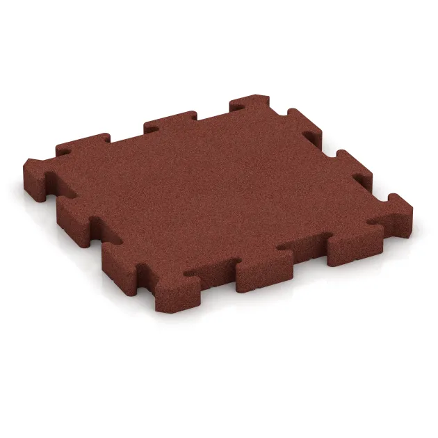 Rubberen straattegels von WARCO im Farbdesign Baksteenrood mit den Abmessungen 500 x 500 x 50 mm. Produktfoto von Artikel 3145 in der Aufsicht von schräg vorne.