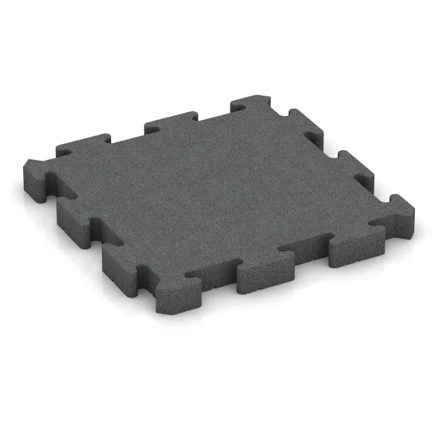 Rubberen straattegels von WARCO im Farbdesign Leigrijs mit den Abmessungen 500 x 500 x 50 mm. Produktfoto von Artikel 3147 in der Aufsicht von schräg vorne.
