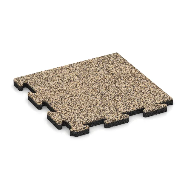 Hoektegel HD von WARCO im Farbdesign Travertin mit den Abmessungen 485 x 485 x 30 mm. Produktfoto von Artikel 5054 in der Aufsicht von schräg vorne.