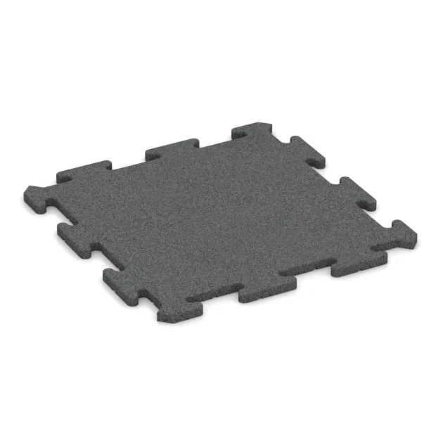 Sportvloerplaat HD 1,8 cm von WARCO im Farbdesign Leigrijs mit den Abmessungen 500 x 500 x 18 mm. Produktfoto von Artikel 0161 in der Aufsicht von schräg vorne.