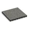 Rubber speelplaatstegel 4,5 cm - EN 1177 ≤ 135 cm von WARCO im Farbdesign Grijs Graniet mit den Abmessungen 500 x 500 x 45 mm. Produktfoto von Artikel 5543 in der Aufsicht von schräg vorne.