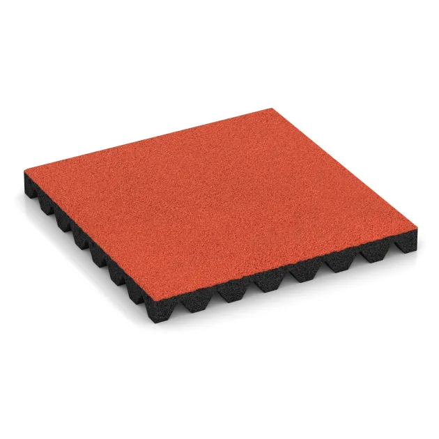 Valtegel von WARCO im Farbdesign Felrood-Oranje mit den Abmessungen 500 x 500 x 50 mm. Produktfoto von Artikel 0688 in der Aufsicht von schräg vorne.