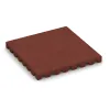 Rubber speelplaatstegel 5 cm - EN 1177 ≤ 145 cm von WARCO im Farbdesign Baksteenrood mit den Abmessungen 500 x 500 x 50 mm. Produktfoto von Artikel 5557 in der Aufsicht von schräg vorne.