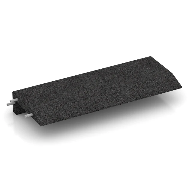 Rubber randafdekking von WARCO im Farbdesign Antraciet mit den Abmessungen 100 × 40 cm | 5/15 cm. Produktfoto von Artikel 2607 in der Aufsicht von schräg vorne.