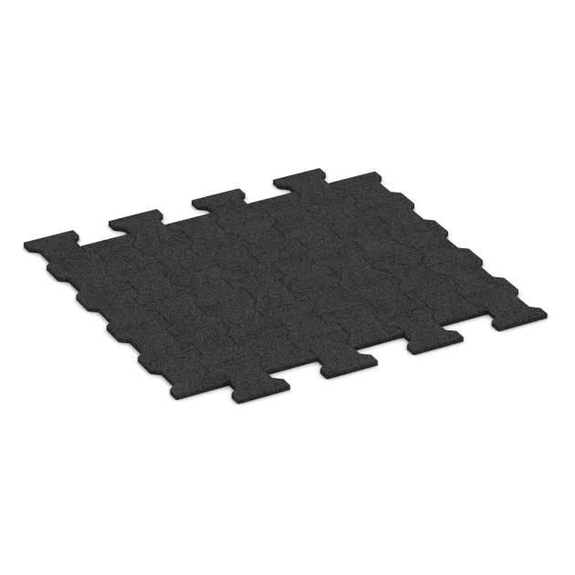 Rubberen bestratingsmat von WARCO im Farbdesign Anthraciet mit den Abmessungen 1120 x 1000 x 17 mm. Produktfoto von Artikel 5191 in der Aufsicht von schräg vorne.