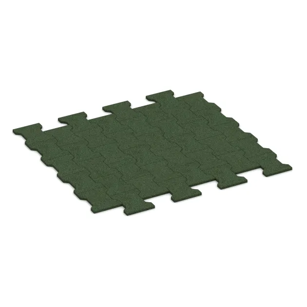Rubberen bestratingsmat von WARCO im Farbdesign Grasgroen mit den Abmessungen 1120 x 1000 x 17 mm. Produktfoto von Artikel 5193 in der Aufsicht von schräg vorne.