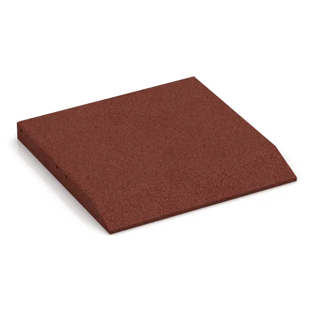 Randplaat (één zijde afgeschuind) von WARCO im Farbdesign Baksteenrood mit den Abmessungen 500 x 500 x 50 mm. Produktfoto von Artikel 0438 in der Aufsicht von schräg vorne.