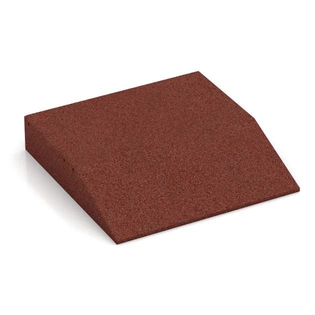 Randplaat (één zijde afgeschuind) von WARCO im Farbdesign Baksteenrood mit den Abmessungen 500 x 500 x 100 mm. Produktfoto von Artikel 0456 in der Aufsicht von schräg vorne.