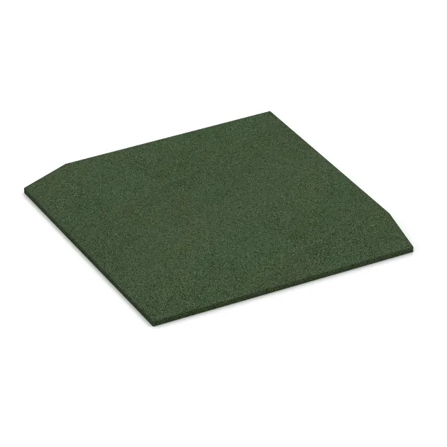 Hoekpaneel (twee zijden afgeschuind) von WARCO im Farbdesign Grasgroen mit den Abmessungen 500 x 500 x 40 mm. Produktfoto von Artikel 0471 in der Aufsicht von schräg vorne.