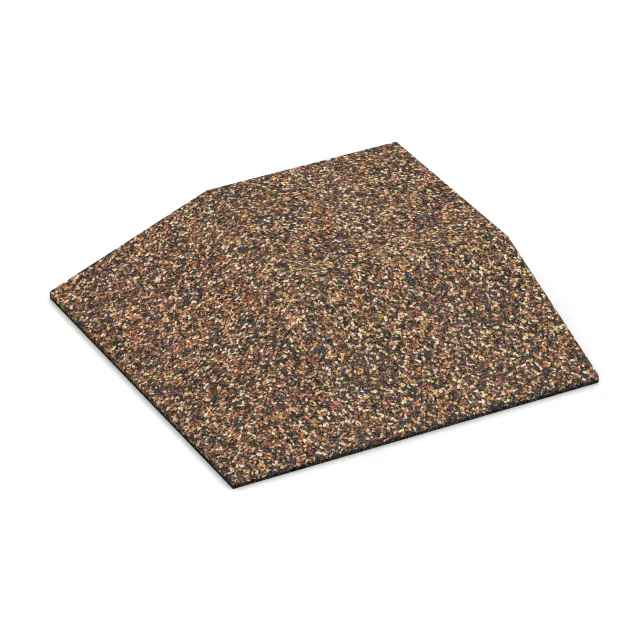 Hoekpaneel (twee zijden afgeschuind) von WARCO im Farbdesign Schors & Bast mit den Abmessungen 500 x 500 x 100 mm. Produktfoto von Artikel 3834 in der Aufsicht von schräg vorne.