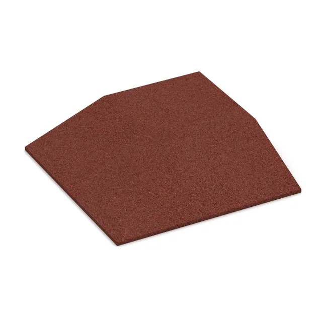 Hoekpaneel (twee zijden afgeschuind) von WARCO im Farbdesign Baksteenrood mit den Abmessungen 500 x 500 x 100 mm. Produktfoto von Artikel 0498 in der Aufsicht von schräg vorne.