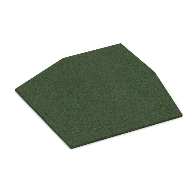 Hoekpaneel (twee zijden afgeschuind) von WARCO im Farbdesign Grasgroen mit den Abmessungen 500 x 500 x 100 mm. Produktfoto von Artikel 0501 in der Aufsicht von schräg vorne.