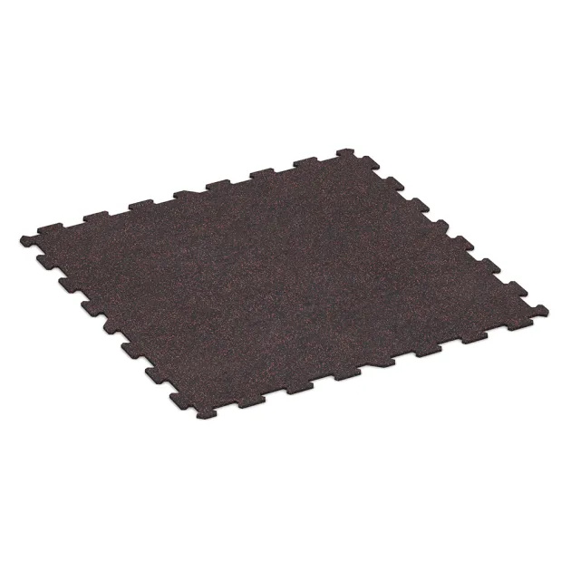 Fitnessvloer Compact von WARCO im Farbdesign Licht Rood Gespikkeld mit den Abmessungen 970 x 970 x 8 mm. Produktfoto von Artikel 1049 in der Aufsicht von schräg vorne.