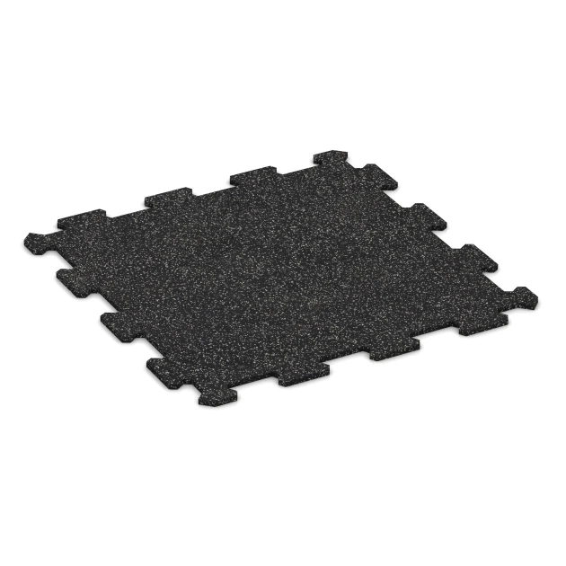 Fitnessvloer Compact von WARCO im Farbdesign Licht Grijs Gespeckeld mit den Abmessungen 485 x 485 x 8 mm | 0,235 m². Produktfoto von Artikel 0920 in der Aufsicht von schräg vorne.