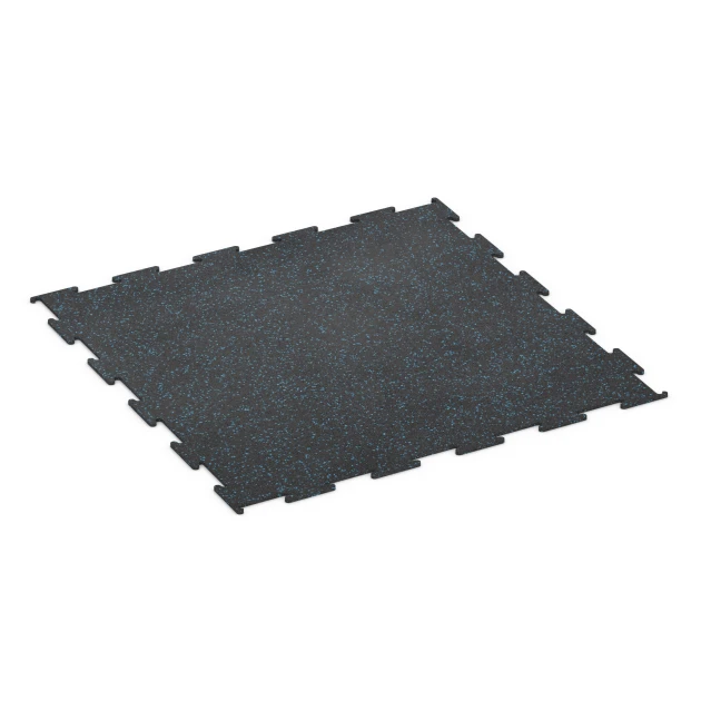 Fitnessvloer Compact von WARCO im Farbdesign Licht blauw gespikkeld mit den Abmessungen 100 × 100 × 0,8 cm. Produktfoto von Artikel 6451 in der Aufsicht von schräg vorne.