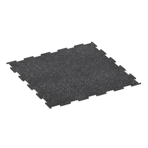 Fitnessvloer Compact von WARCO im Farbdesign Licht Grijs Gespeckeld mit den Abmessungen 100 × 100 × 0,8 cm. Produktfoto von Artikel 6452 in der Aufsicht von schräg vorne.