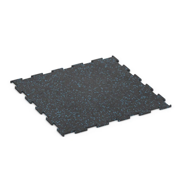 Fitnessvloer Compact von WARCO im Farbdesign Licht blauw gespikkeld mit den Abmessungen 50 × 50 × 0,8 cm. Produktfoto von Artikel 6457 in der Aufsicht von schräg vorne.