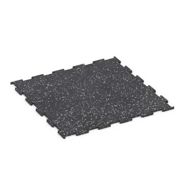 Fitnessvloer Compact von WARCO im Farbdesign Licht Grijs Gespeckeld mit den Abmessungen 50 × 50 × 0,8 cm. Produktfoto von Artikel 6458 in der Aufsicht von schräg vorne.