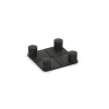 Tegelklem von WARCO im Farbdesign Matzwart mit den Abmessungen 50 x 50 mm – 8 mm. Produktfoto von Artikel 6121 in der Aufsicht von schräg vorne.