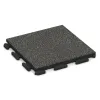 Rubberen straattegels Classic von WARCO im Farbdesign Donkergrijs Graniet mit den Abmessungen 500 x 500 x 40 mm. Produktfoto von Artikel 1297 in der Aufsicht von schräg vorne.