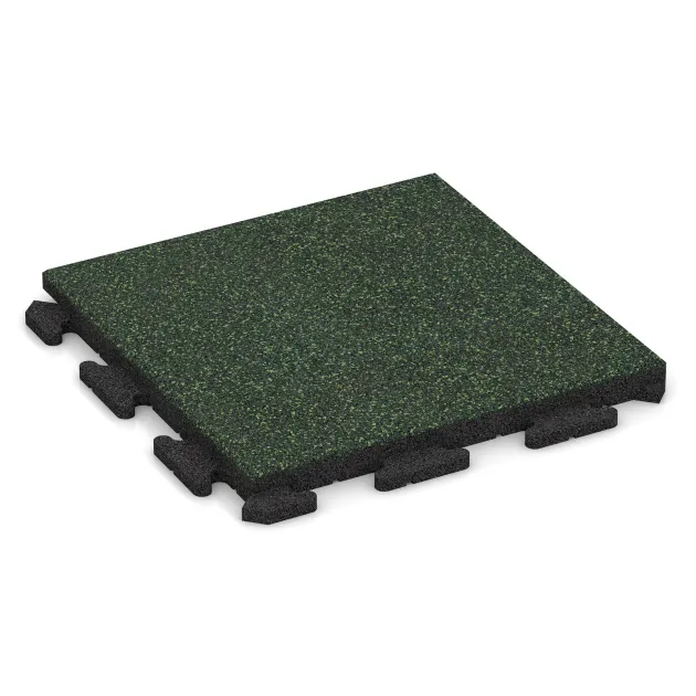 Rubberen straattegels Classic von WARCO im Farbdesign Engels Gras mit den Abmessungen 500 x 500 x 40 mm. Produktfoto von Artikel 1300 in der Aufsicht von schräg vorne.