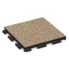 Rubberen straattegels Classic von WARCO im Farbdesign Travertin mit den Abmessungen 500 x 500 x 40 mm. Produktfoto von Artikel 1305 in der Aufsicht von schräg vorne.