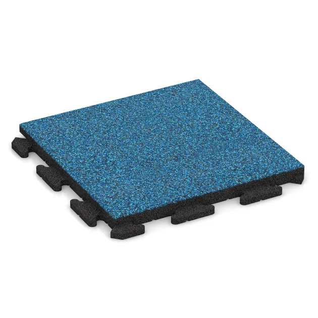 Rubberen straattegels Classic von WARCO im Farbdesign Atlantisch mit den Abmessungen 500 x 500 x 40 mm. Produktfoto von Artikel 1307 in der Aufsicht von schräg vorne.