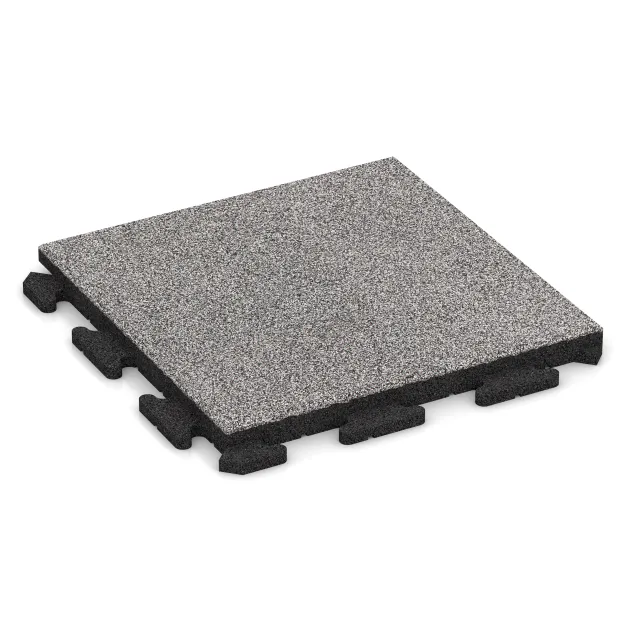 Terrastegel Classic von WARCO im Farbdesign Grijs Melange mit den Abmessungen 500 x 500 x 40 mm. Produktfoto von Artikel 4622 in der Aufsicht von schräg vorne.