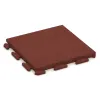 Rubberen straattegels Classic von WARCO im Farbdesign Baksteenrood mit den Abmessungen 500 x 500 x 40 mm. Produktfoto von Artikel 1387 in der Aufsicht von schräg vorne.