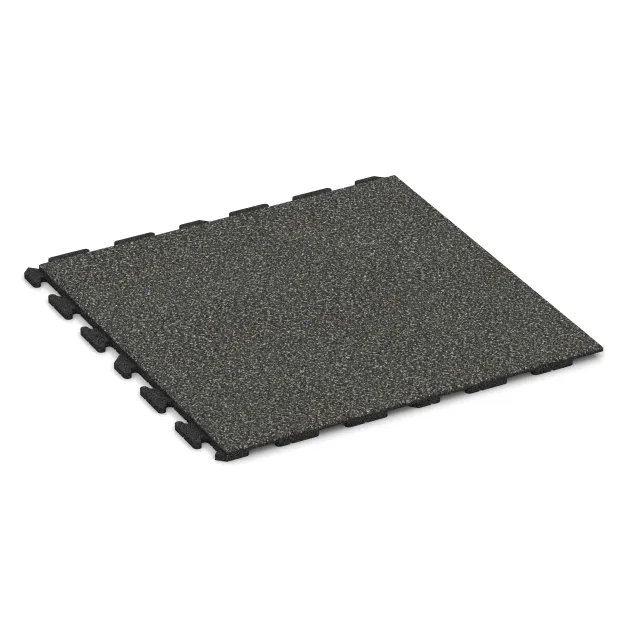 Speelplaats vloeren von WARCO im Farbdesign Donkergrijs Graniet mit den Abmessungen 1000 x 1000 x 30 mm. Produktfoto von Artikel 1570 in der Aufsicht von schräg vorne.