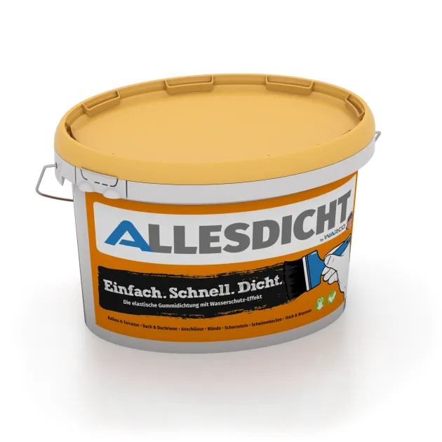 ALLESDICHT – De rubberen afdichting uit een emmer von WARCO im Farbdesign Zwart mit den Abmessungen 3 kg. Produktfoto von Artikel 0004 in der Aufsicht von schräg vorne.