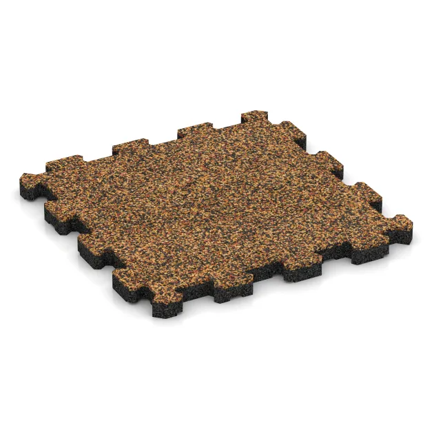 Fitnessmat Premium 2 cm von WARCO im Farbdesign Terra Cotta mit den Abmessungen 306 x 306 x 20 mm. Produktfoto von Artikel 3714 in der Aufsicht von schräg vorne.