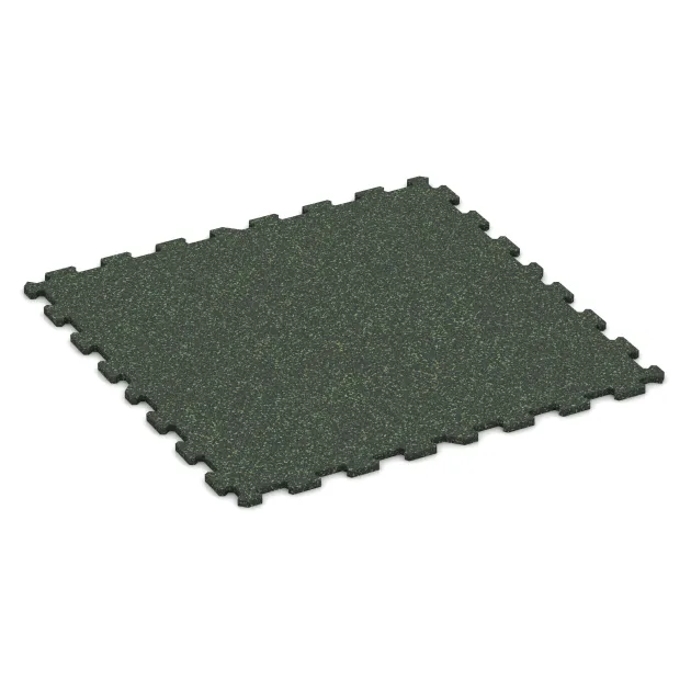Fitnessvloer Compact von WARCO im Farbdesign Engels Gras mit den Abmessungen 970 x 970 x 16 mm. Produktfoto von Artikel 1099 in der Aufsicht von schräg vorne.