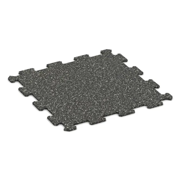 Fitnessvloer Compact von WARCO im Farbdesign Donkergrijs Graniet mit den Abmessungen 485 x 485 x 8 mm. Produktfoto von Artikel 0882 in der Aufsicht von schräg vorne.