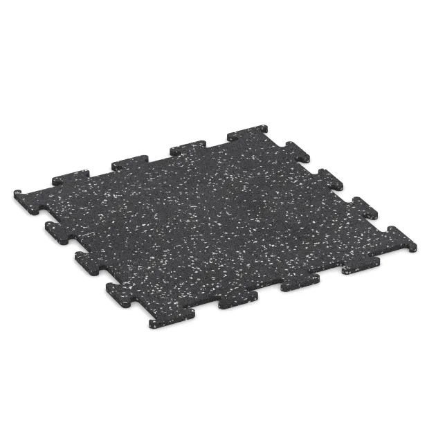 Fitness Performance Elite Trainingsvloer von WARCO im Farbdesign Licht Grijs Gespeckeld mit den Abmessungen 500 x 500 x 10 mm. Produktfoto von Artikel 3779 in der Aufsicht von schräg vorne.