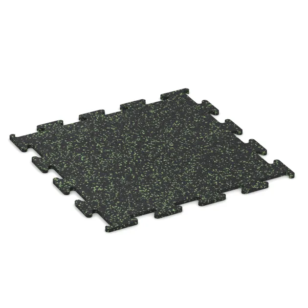 Fitness Performance Elite Trainingsvloer von WARCO im Farbdesign Licht Groen Gespikkeld mit den Abmessungen 500 x 500 x 10 mm. Produktfoto von Artikel 3767 in der Aufsicht von schräg vorne.