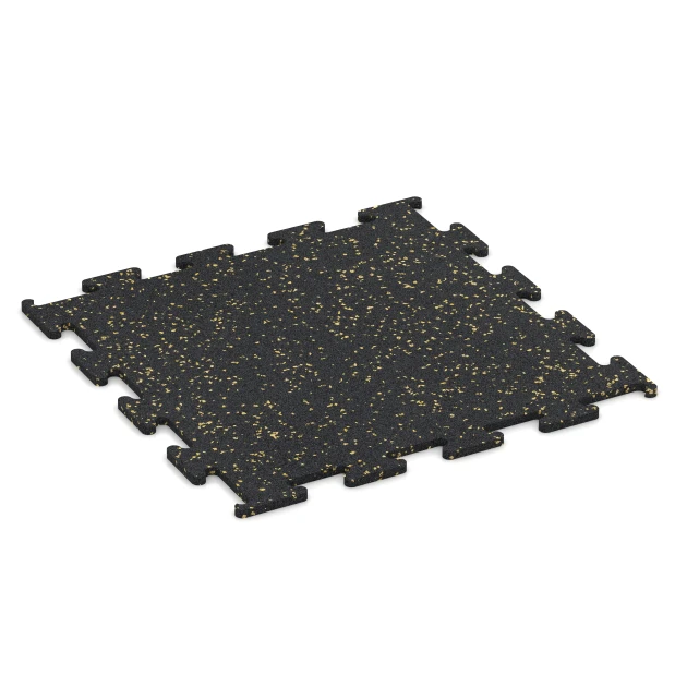 Fitness Performance Elite Trainingsvloer von WARCO im Farbdesign Licht Geel Gesprenkelde mit den Abmessungen 50 x 50 x 1 cm | 0,25 m². Produktfoto von Artikel 3764 in der Aufsicht von schräg vorne.