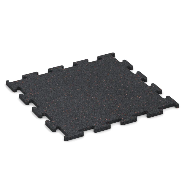 Fitness Performance Elite Trainingsvloer von WARCO im Farbdesign Licht Rood Gespikkeld mit den Abmessungen 50 x 50 x 1,5 cm | 0,25 m². Produktfoto von Artikel 3769 in der Aufsicht von schräg vorne.