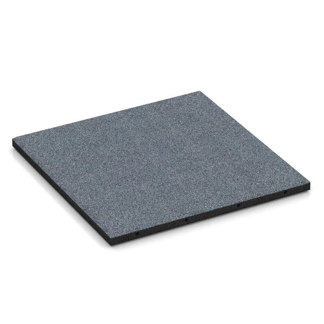 Rubberen speelplaatstegel – 95 cm von WARCO im Farbdesign Grafietgrijs mit den Abmessungen 50 x 50 x 3 cm. Produktfoto von Artikel 6130 in der Aufsicht von schräg vorne.
