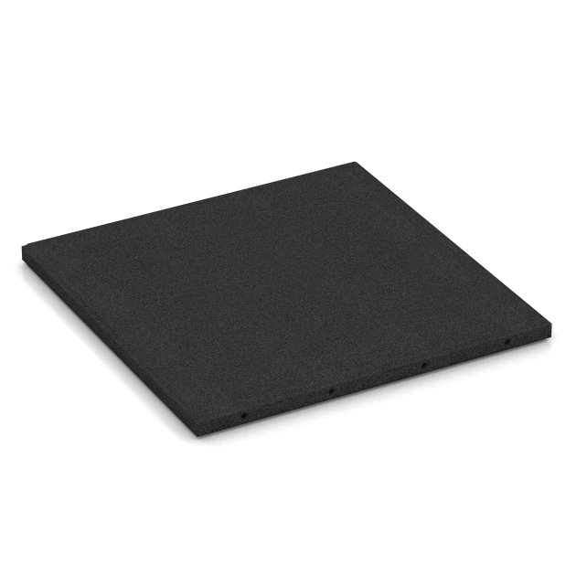 Rubberen speelplaatstegels von WARCO im Farbdesign Antraciet mit den Abmessungen 50 x 50 x 3 cm | 0,25 m². Produktfoto von Artikel 6287 in der Aufsicht von schräg vorne.