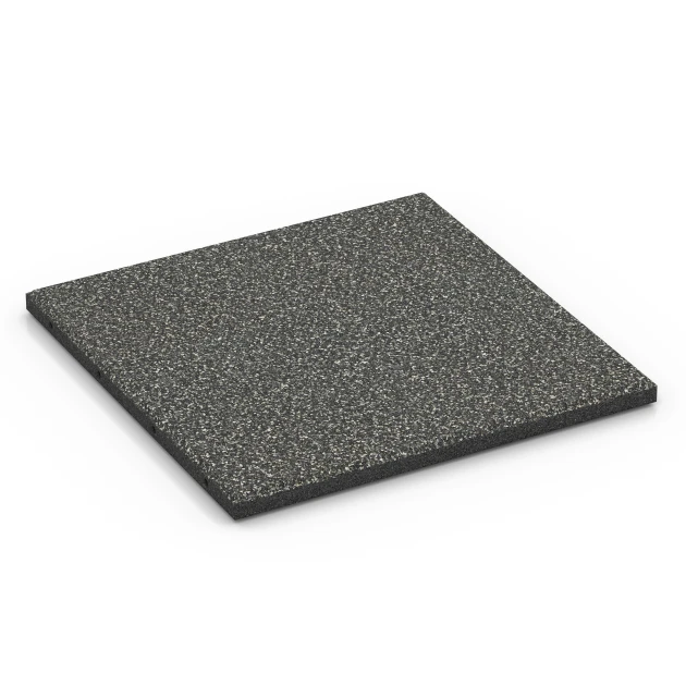 Valdempende EPDM-tegel – 90 cm von WARCO im Farbdesign Donkergrijs graniet mit den Abmessungen 50 x 50 x 3 cm | 0,25 m². Produktfoto von Artikel 6413 in der Aufsicht von schräg vorne.