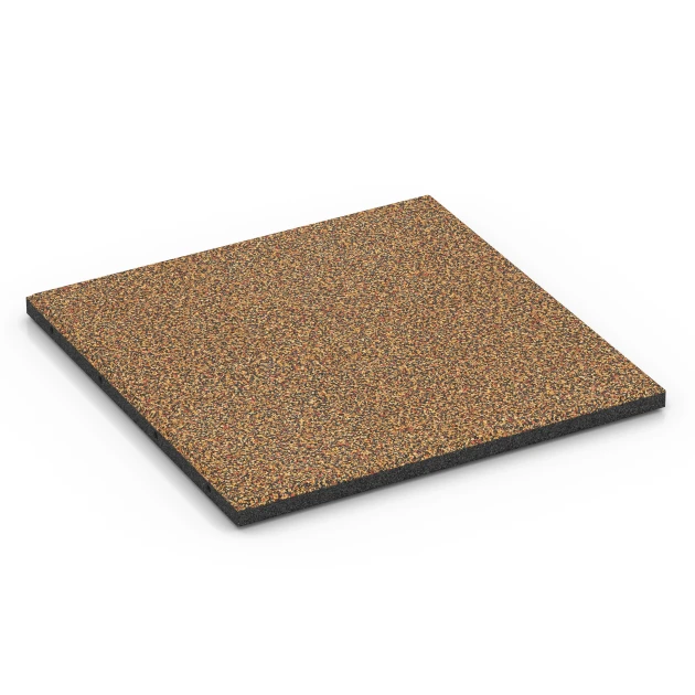 Rubberen speelplaatstegel – 90 cm von WARCO im Farbdesign Terracotta mit den Abmessungen 50 x 50 x 3 cm | 0,25 m². Produktfoto von Artikel 6416 in der Aufsicht von schräg vorne.