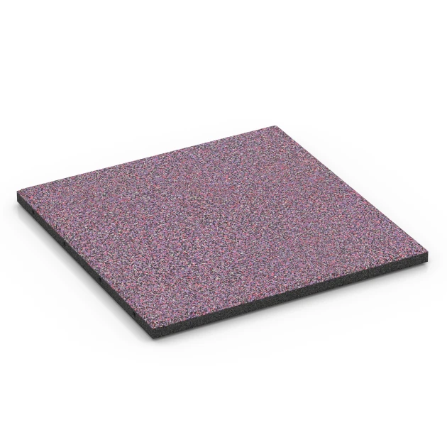 Valdempende EPDM-tegel – 90 cm von WARCO im Farbdesign Lavendel mit den Abmessungen 50 x 50 x 3 cm | 0,25 m². Produktfoto von Artikel 6418 in der Aufsicht von schräg vorne.