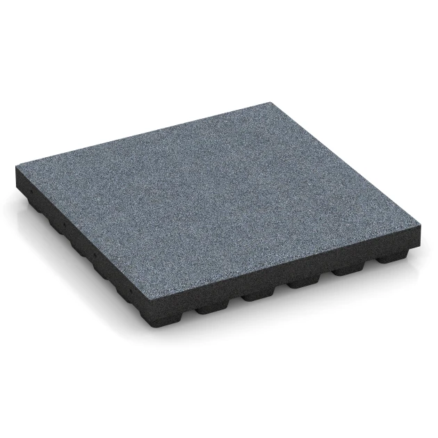 Rubberen speelplaatstegel – 205 cm von WARCO im Farbdesign Grafietgrijs mit den Abmessungen 50 x 50 x 7 cm. Produktfoto von Artikel 6142 in der Aufsicht von schräg vorne.